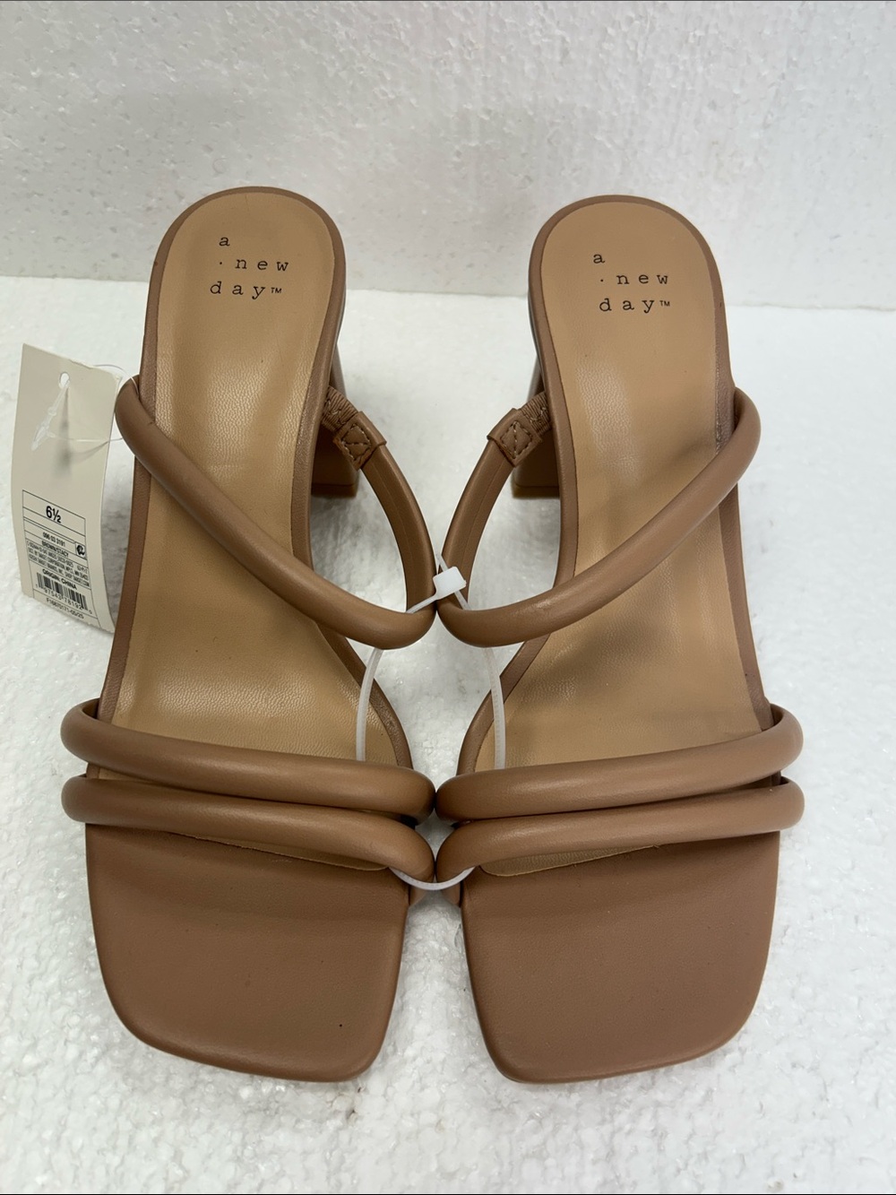 a new day Brown Padded Strappy Block Heel Sandals